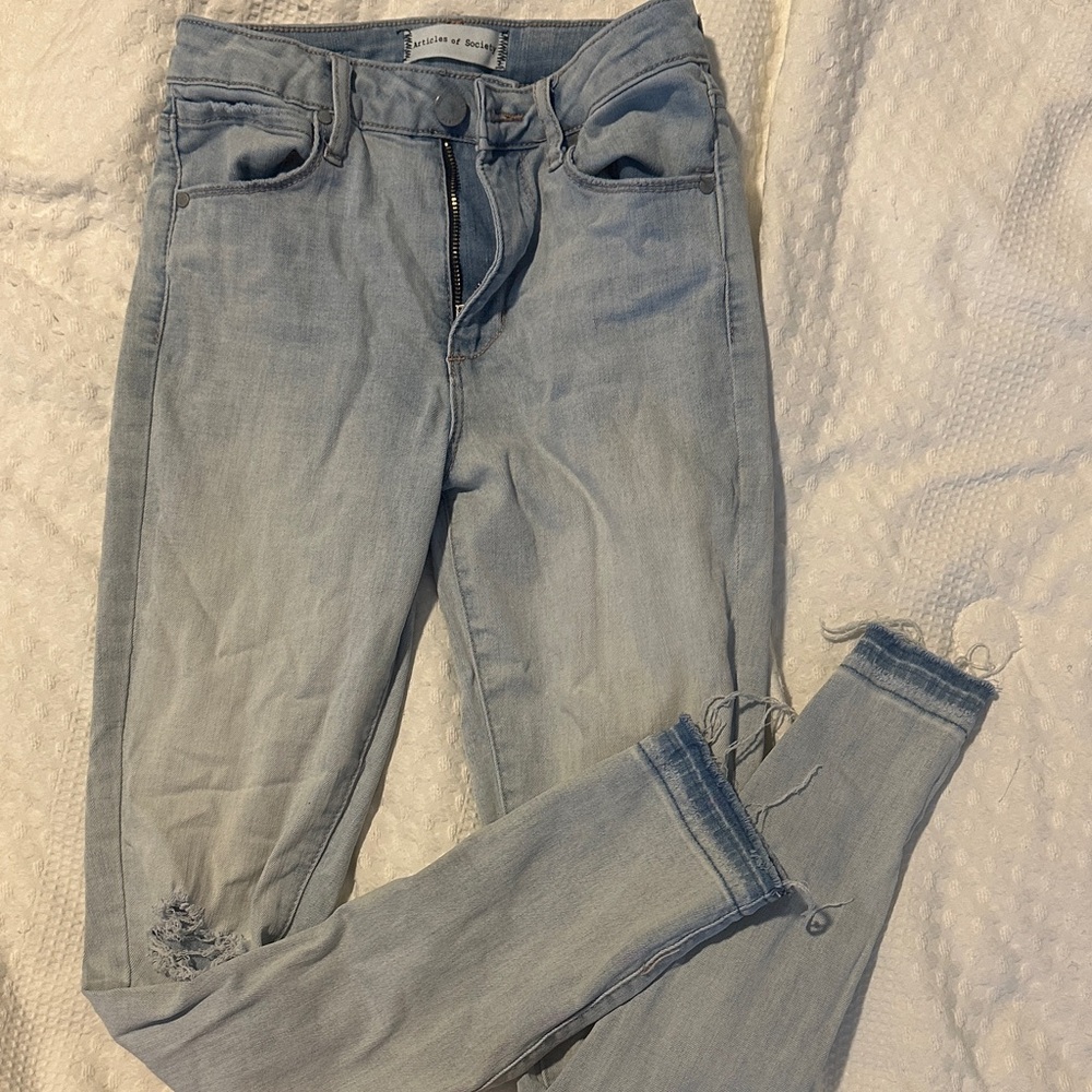 Light Blue Articles of Society Distressed Women Jeans